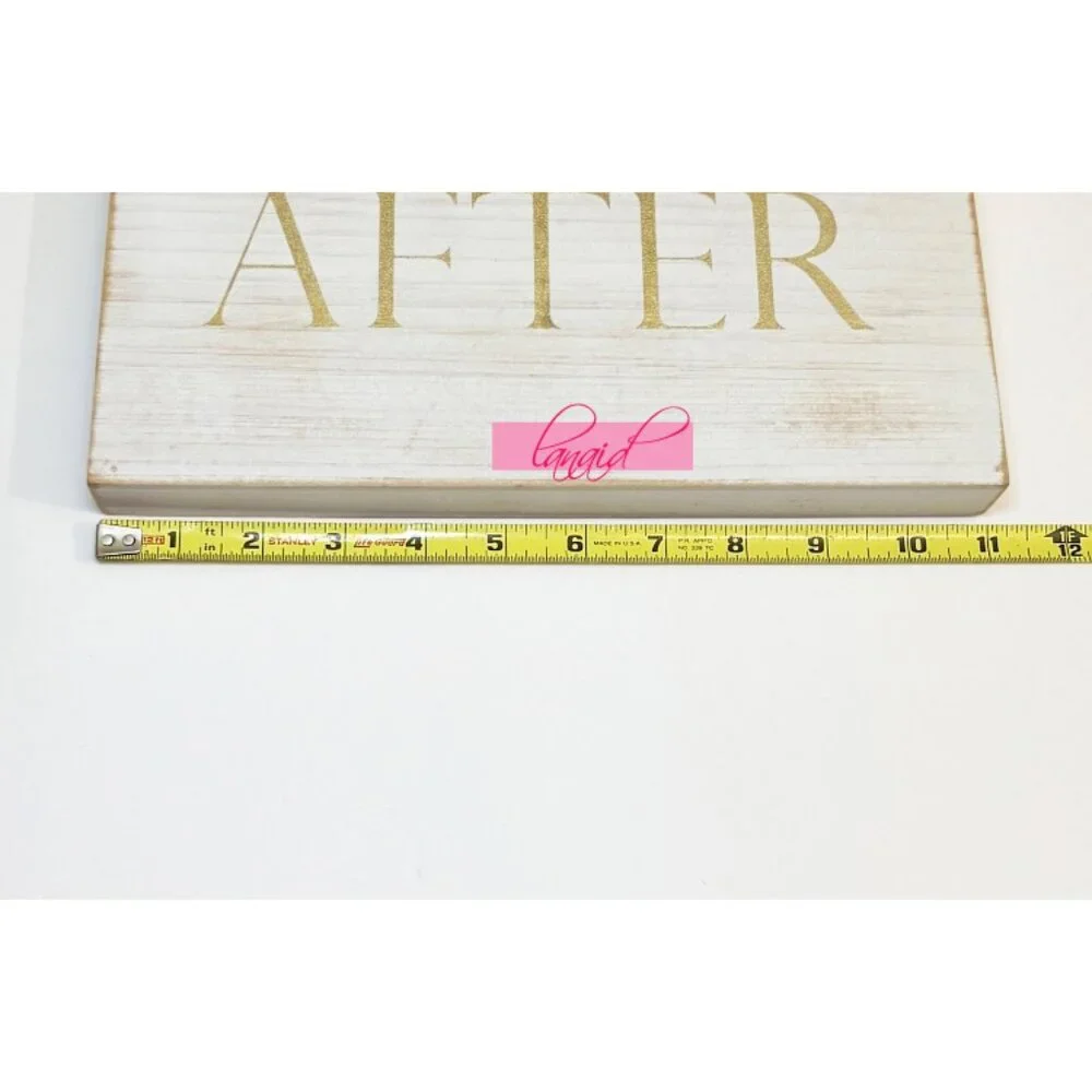 Happily Ever After All-Wood Gold Rustic Distressed Wooden Wall Hanging Art Mount